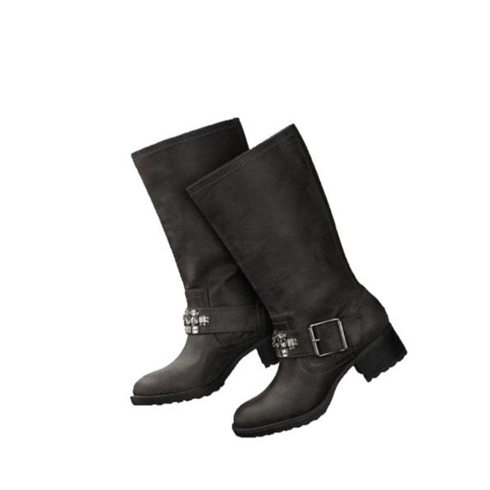 Simply Vera Vera Wang Daisha Mid‑Calf Boots Gray Pewter Distressed Faux Leather